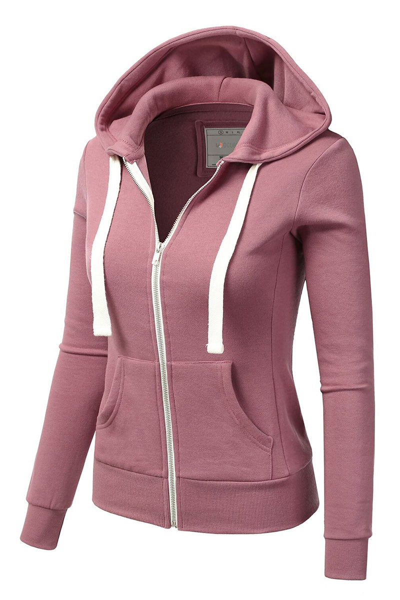 Lightweight Thin Zip-Up Hoodie Jacket for Women with Plus Size