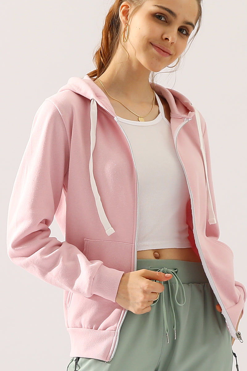 Lightweight Thin Zip-Up Hoodie Jacket for Women with Plus Size