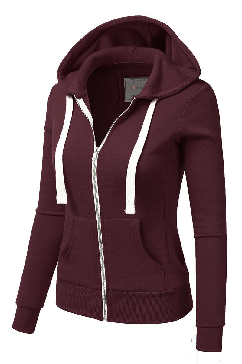 Lightweight Thin Zip-Up Hoodie Jacket for Women with Plus Size