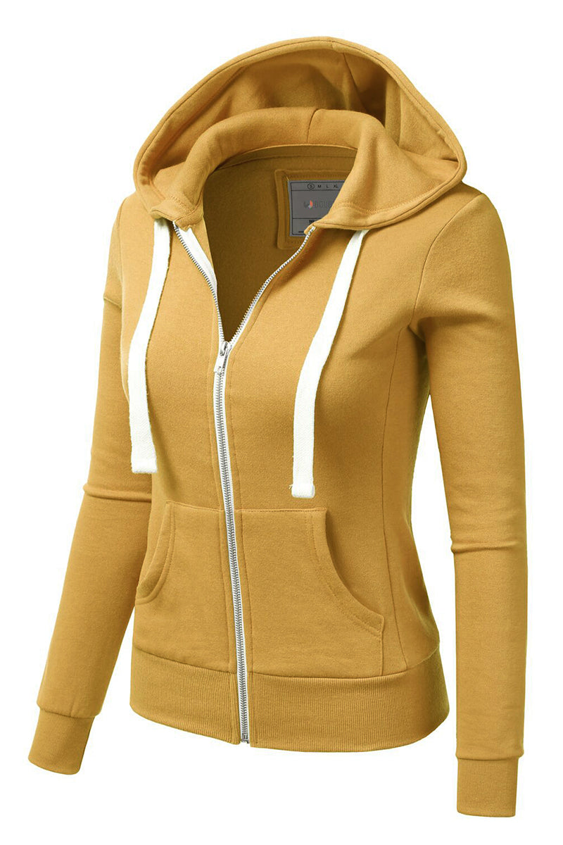 Lightweight Thin Zip-Up Hoodie Jacket for Women with Plus Size