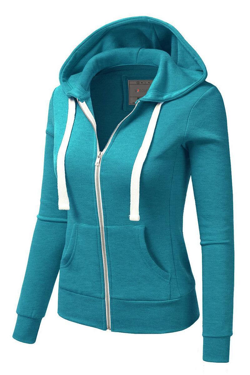 Lightweight Thin Zip-Up Hoodie Jacket for Women with Plus Size