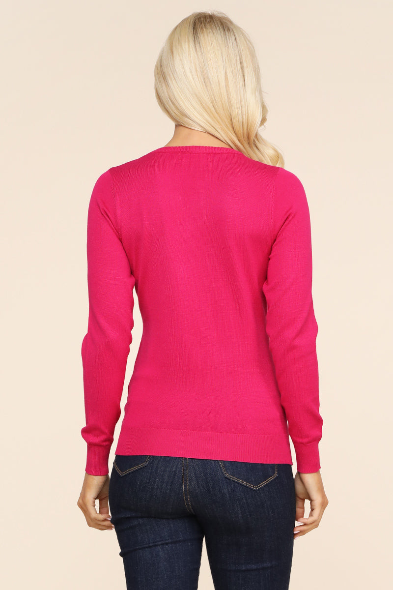 LONG SLEEVE CREW NECK PULLOVER SWEATER