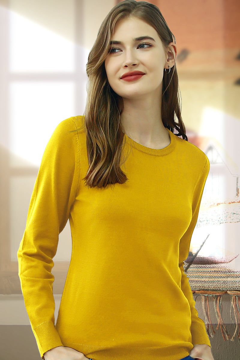 LONG SLEEVE CREW NECK PULLOVER SWEATER