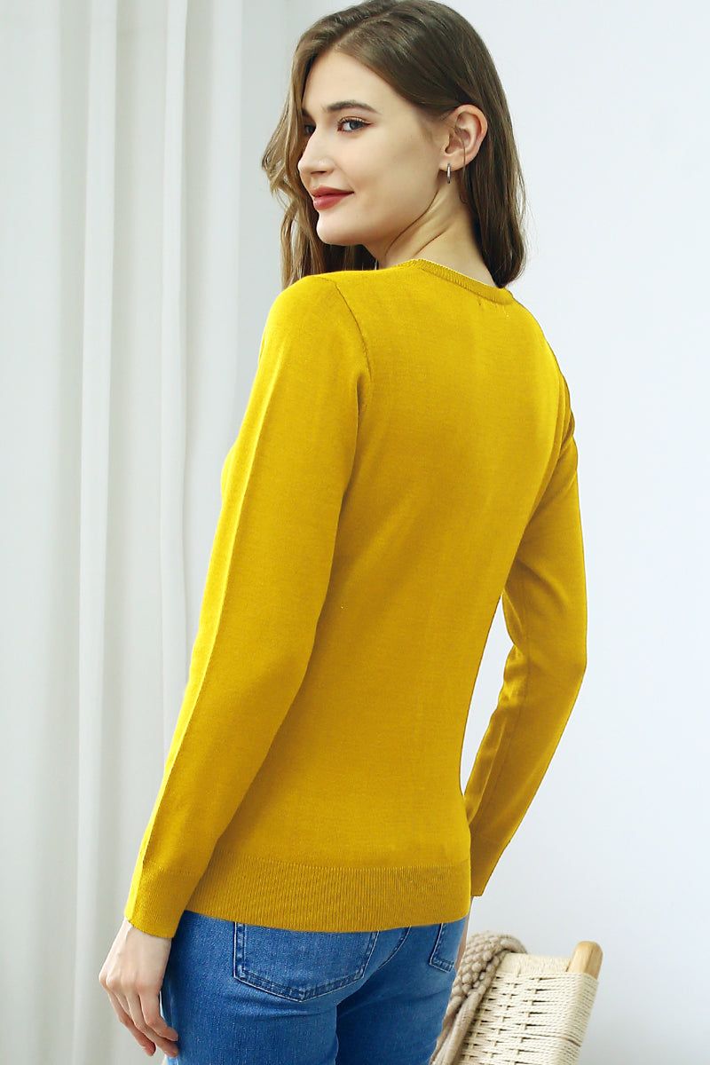 LONG SLEEVE CREW NECK PULLOVER SWEATER