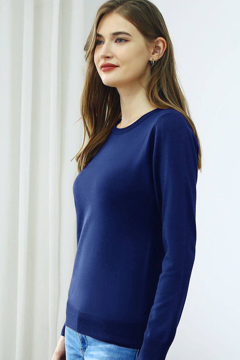 LONG SLEEVE CREW NECK PULLOVER SWEATER