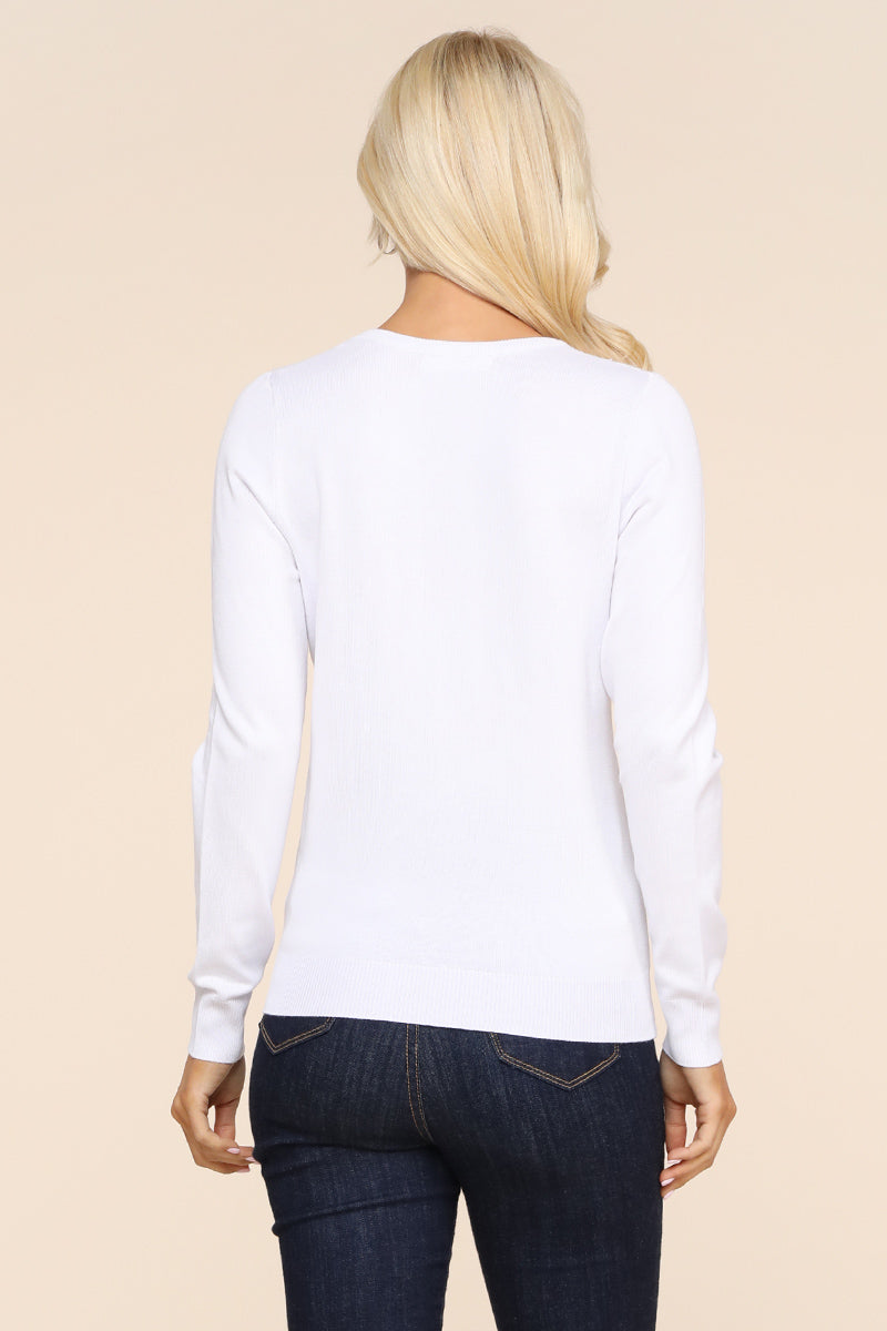 LONG SLEEVE CREW NECK PULLOVER SWEATER