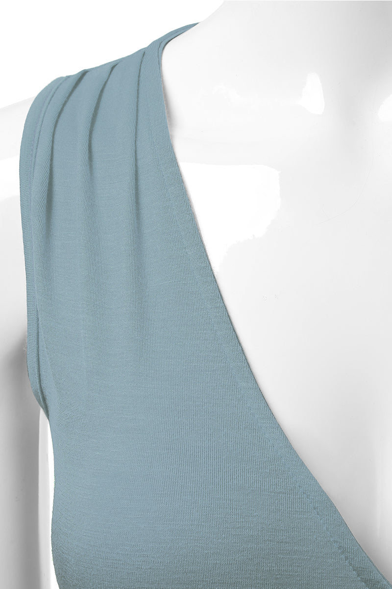 WOMENS SLEEVELESS TANK TOPS DEEP V-NECK SURPLICE WRAP WITH PLUS SIZE