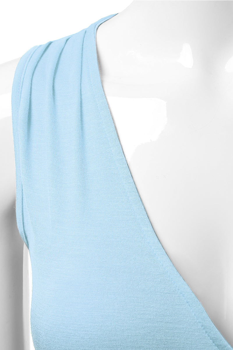 WOMENS SLEEVELESS TANK TOPS DEEP V-NECK SURPLICE WRAP WITH PLUS SIZE