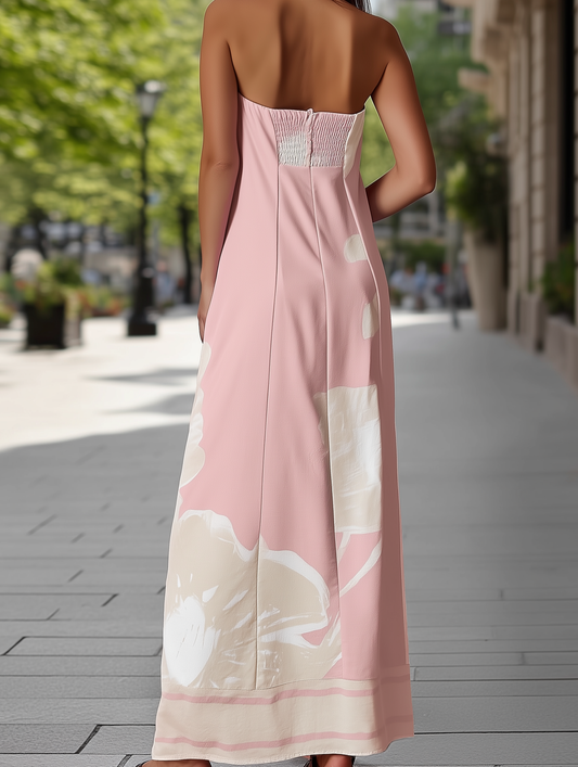 Summer Sexy Tube Top Printed Swing Dress ??Strapless Casual Dress