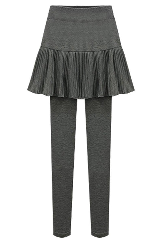 BASIC WARM RUFFLED SKIRT LEGGINGS - Doublju