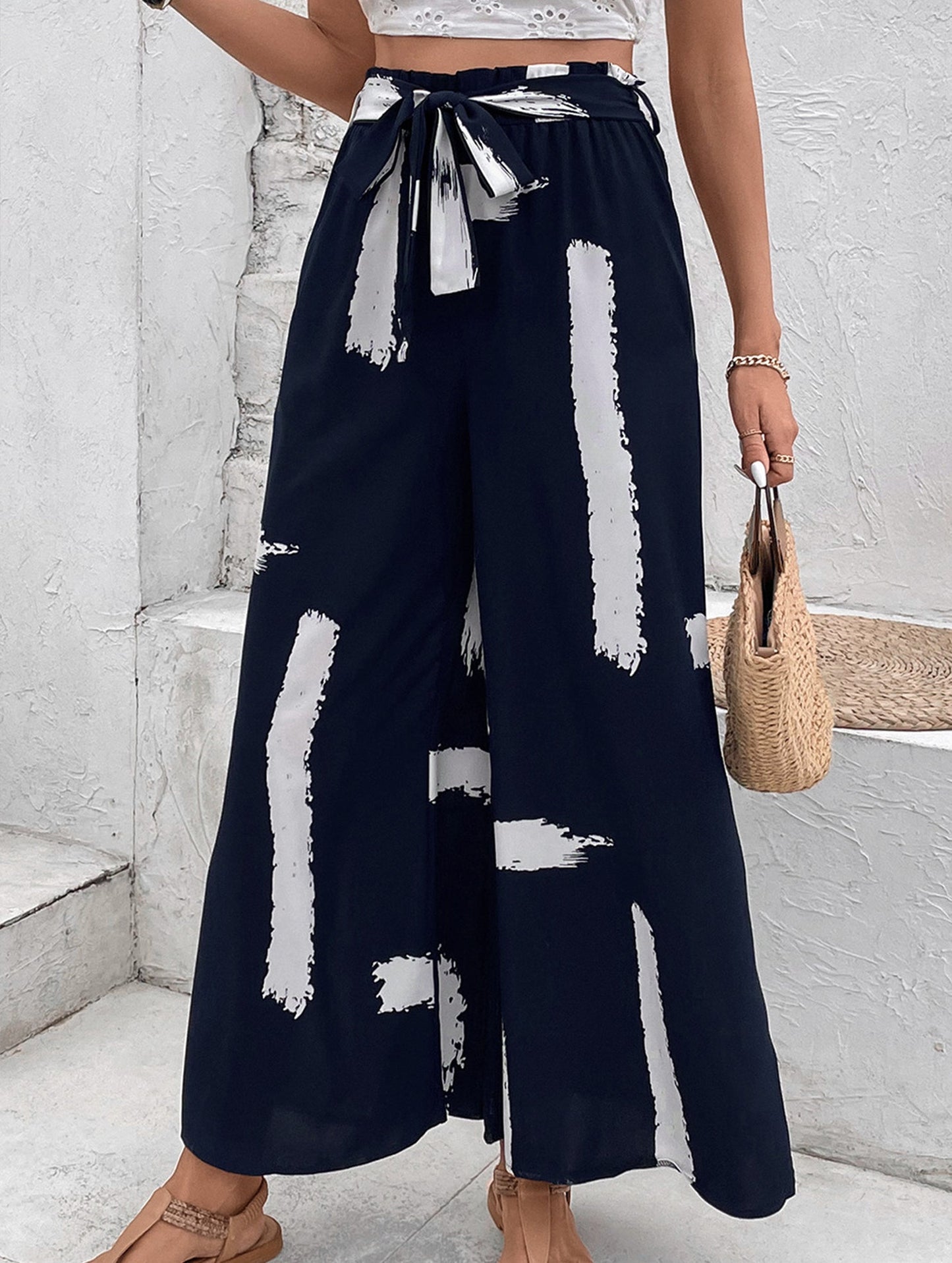Personalized loose wide-leg pants