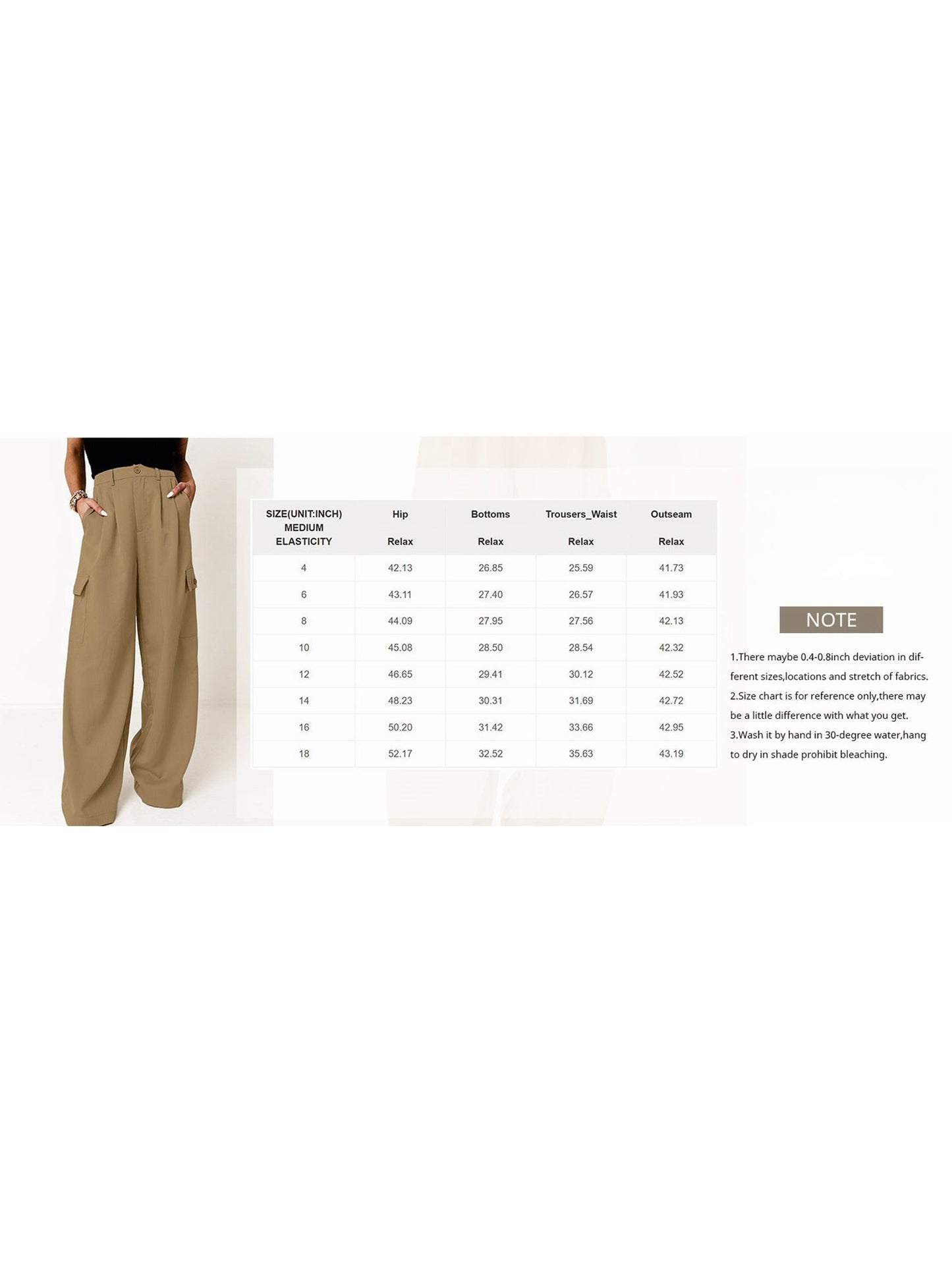 Fashion solid color loose high waist pants