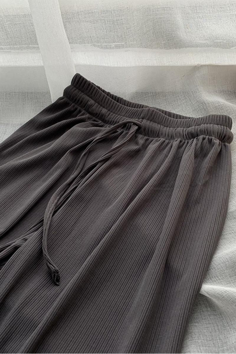 DRAWSTRING CORDUROY COZY CASUAL PANTS - Doublju