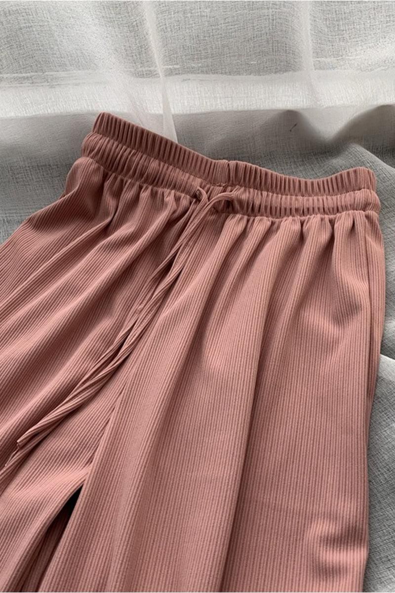 DRAWSTRING CORDUROY COZY CASUAL PANTS - Doublju