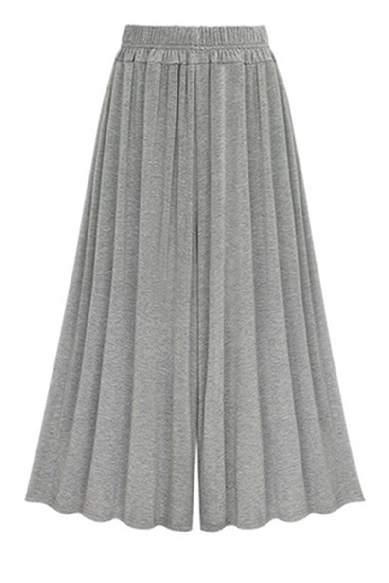 HIGH WAIST DRAWSTRING WIDE LEG CASUAL PANTS - Doublju