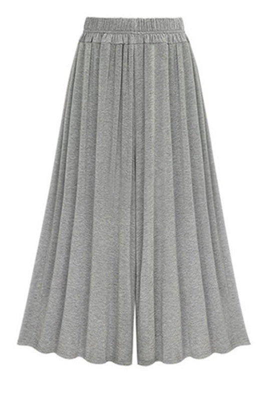 HIGH WAIST DRAWSTRING WIDE LEG CASUAL PANTS - Doublju