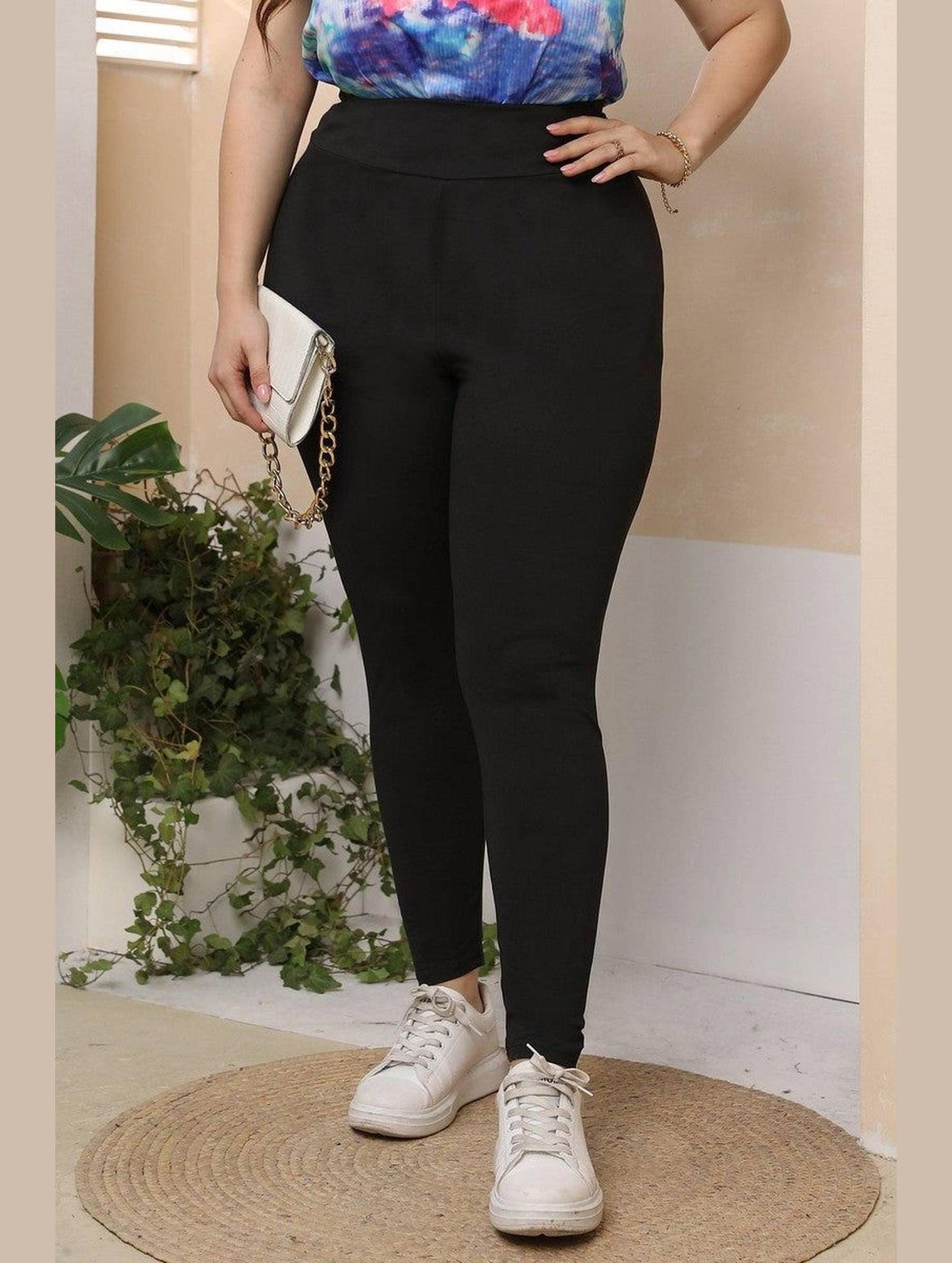 WOMEN PLUS SIZE ELASTIC WAIST LONG PANTS