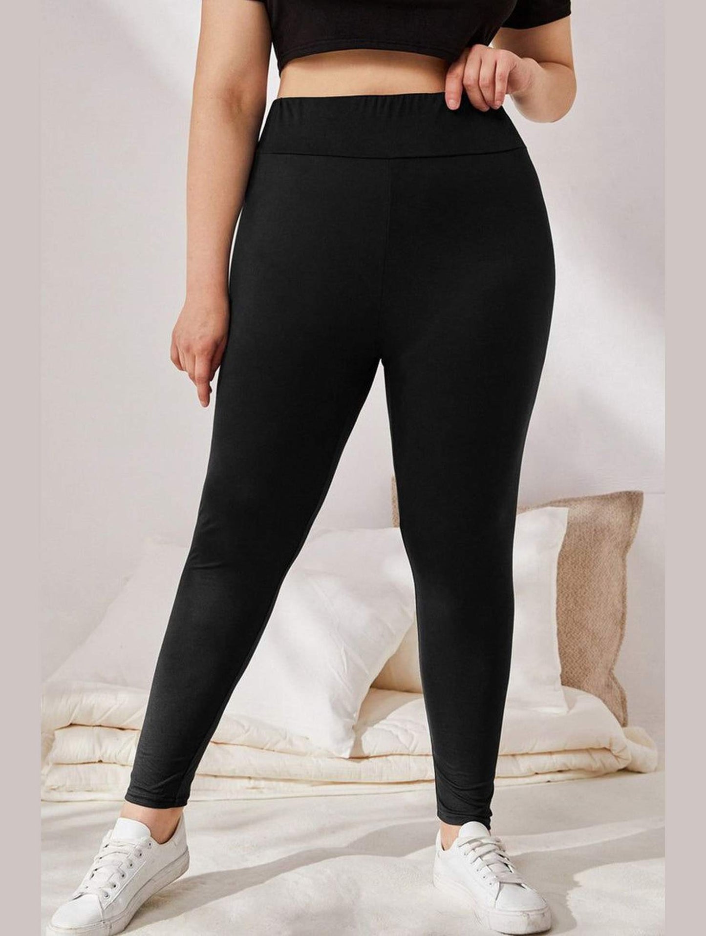 WOMEN PLUS SIZE ELASTIC WAIST LONG PANTS