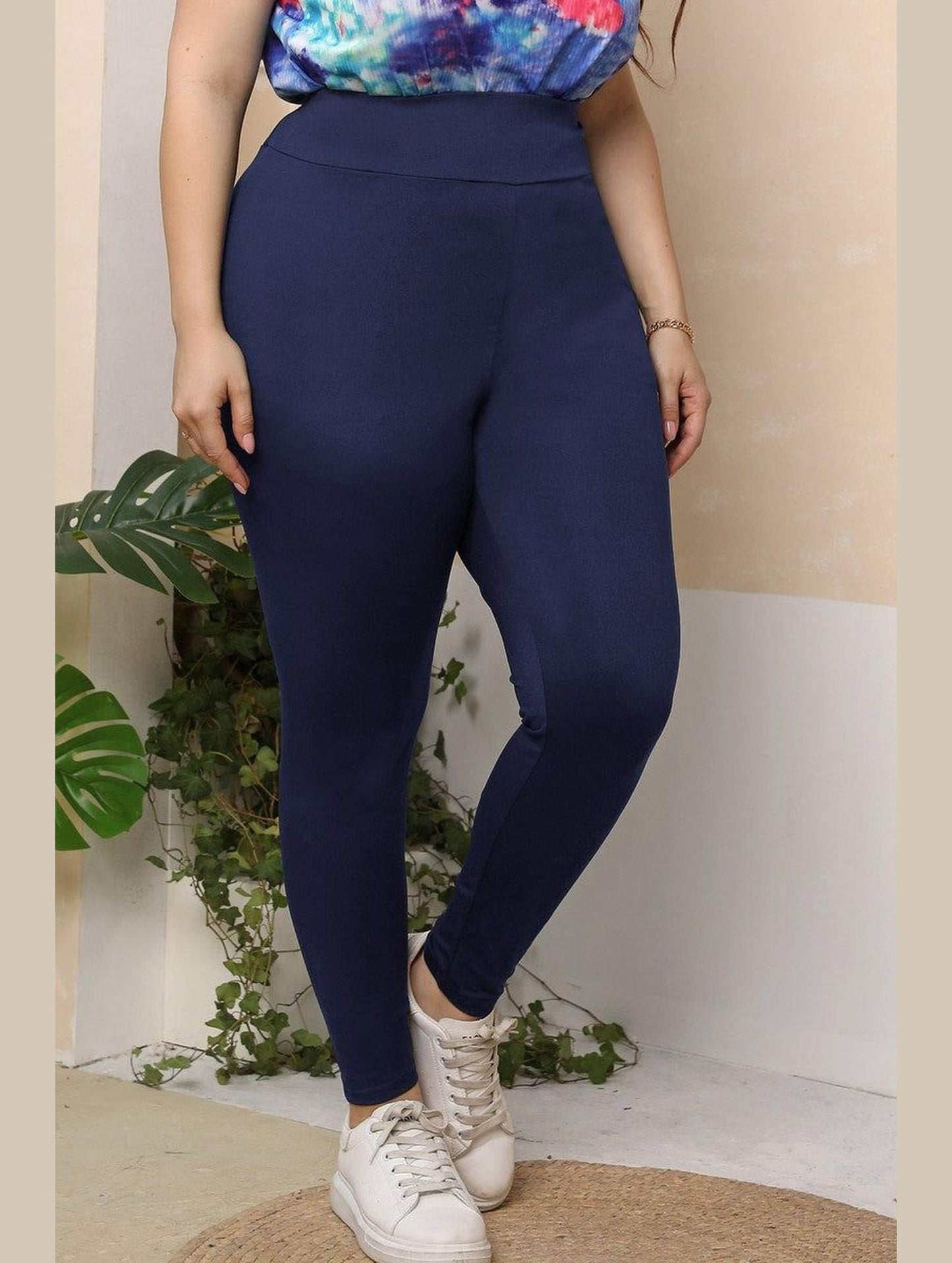 WOMEN PLUS SIZE ELASTIC WAIST LONG PANTS