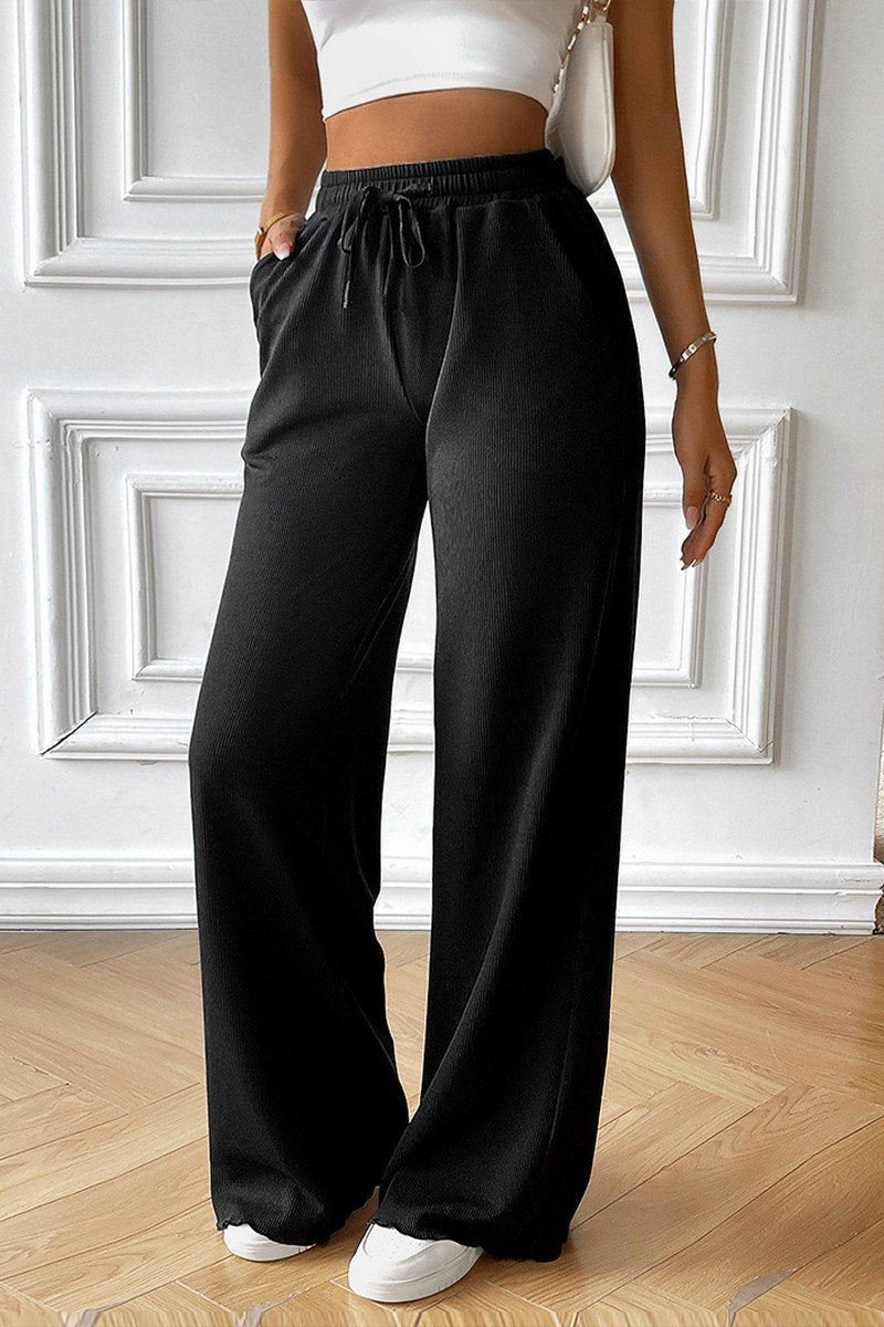 WOMEN FALL WINTER ELASTIC WASIT COZY LONG PANTS