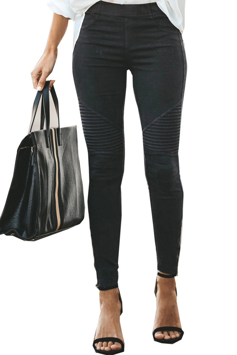 WOMEN'S SKINNY SLACKS COTTON BLEND HIGH WAIST BASIC SIMPLE CLASSIC STYLE CASUAL DAILY FULL LENGTH COMFORT SIMPLE PANTS