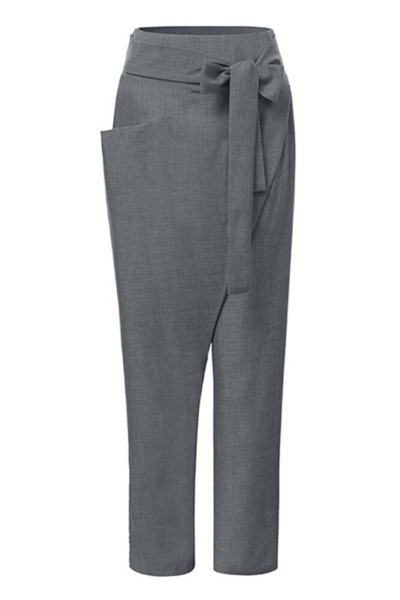 WOMEN'S DRESS PANTS COTTON BLEND MID WAIST STREETWEAR CASUAL LOUNGE WORK DAILY ANKLE-LENGTH COMFORT SOLID COLORED