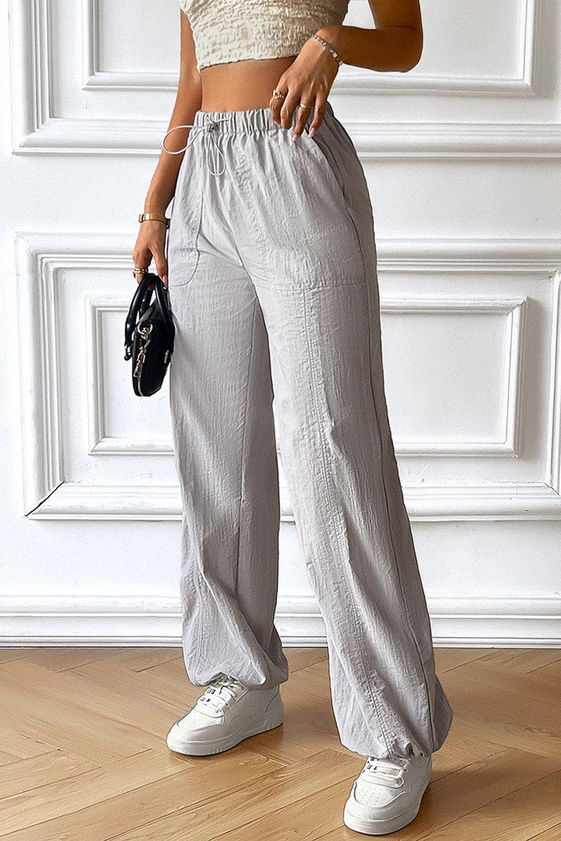 WOMEN WORKING OUT ELASTIC WAIST COZY LONG PANTS