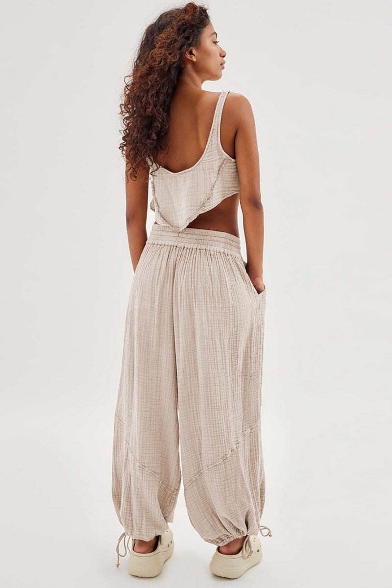 WOMEN DRAWSTRING COZY FALL AUTUM HOME LONG PANTS