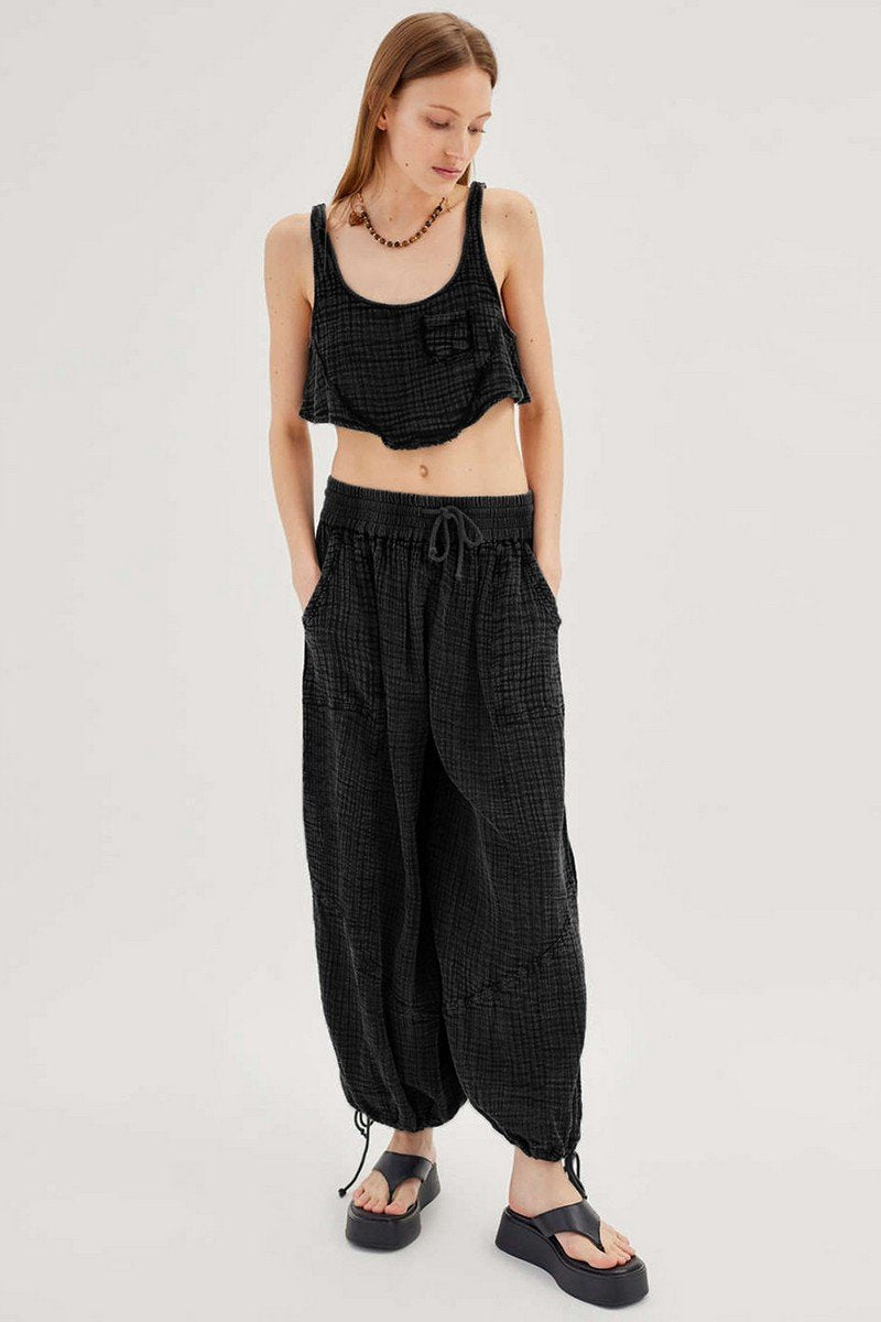 WOMEN DRAWSTRING COZY FALL AUTUM HOME LONG PANTS