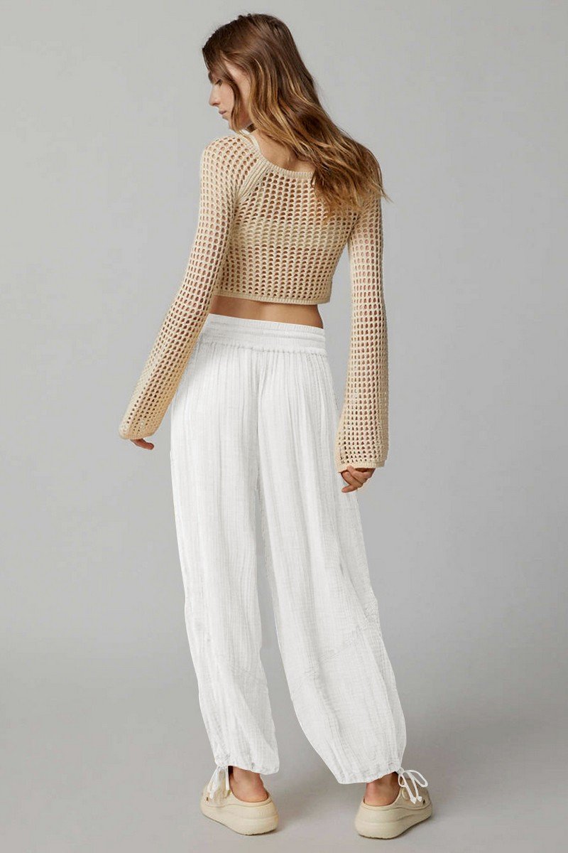 WOMEN DRAWSTRING COZY FALL AUTUM HOME LONG PANTS