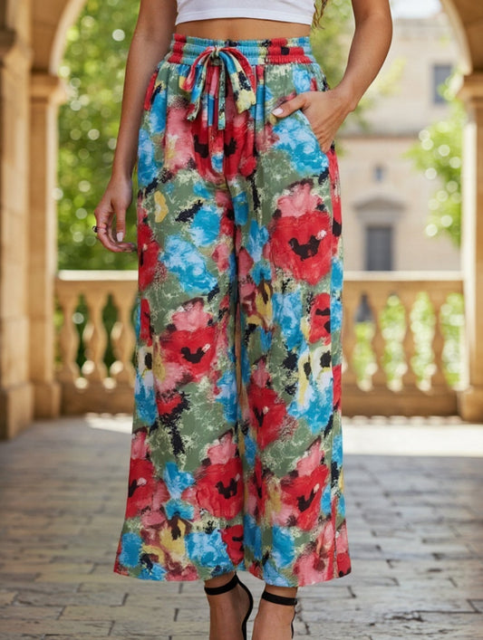 Personalized printed high-waisted casual pants