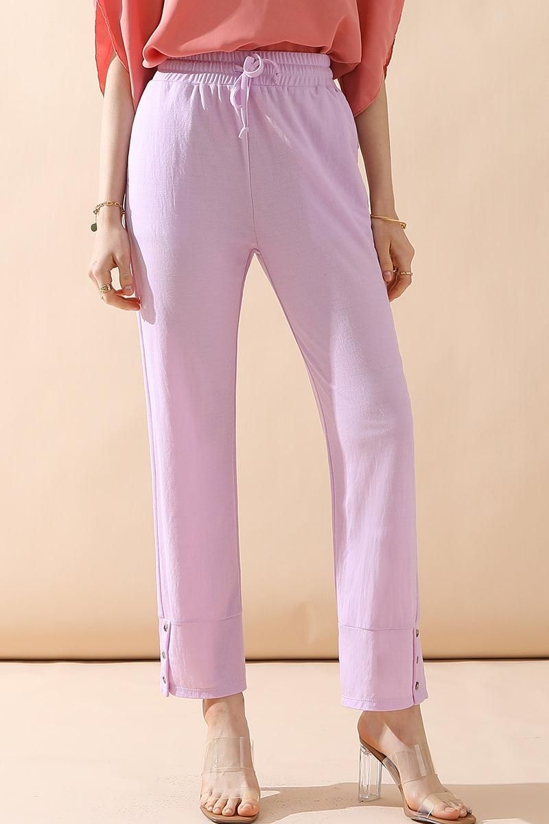 BANDED LONG LEG STRAGHIT PANTS WITH POCKET - Doublju