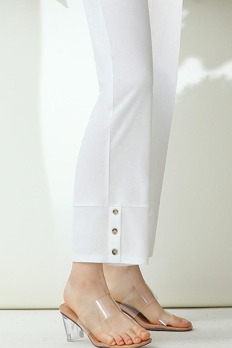 BANDED LONG LEG STRAGHIT PANTS WITH POCKET - Doublju