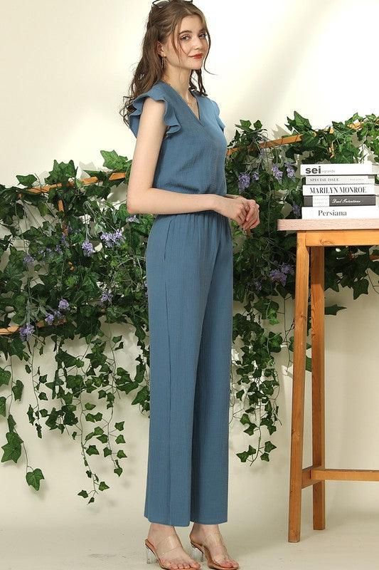 BANDED SMOCKING LONG PANTS - Doublju