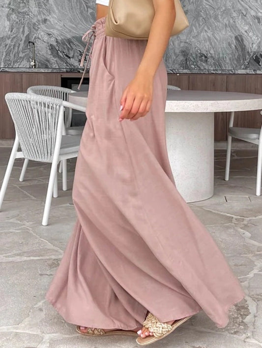Loose Wide-Leg Pants with Elastic Waist for Comfort