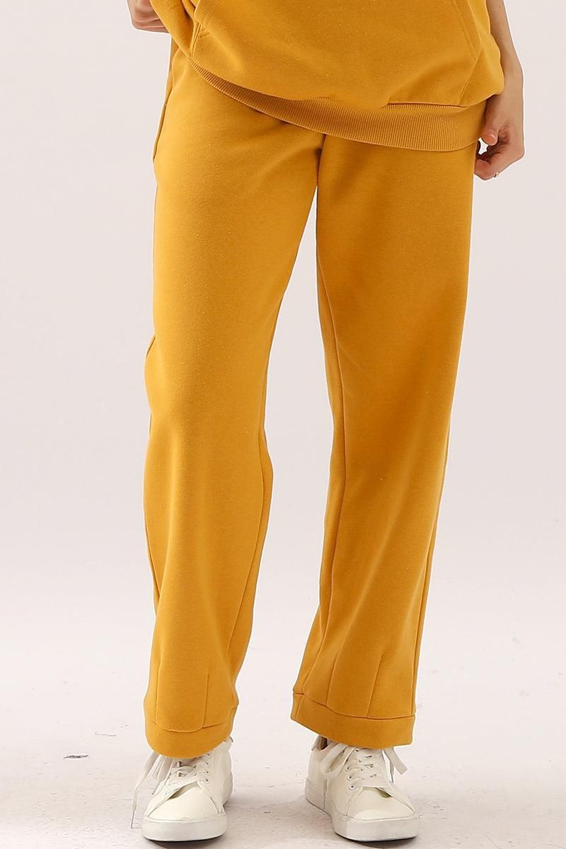 HIGH WAISTED STRAIGHT WIDE LEG LONG SWEAT PANTS - Doublju