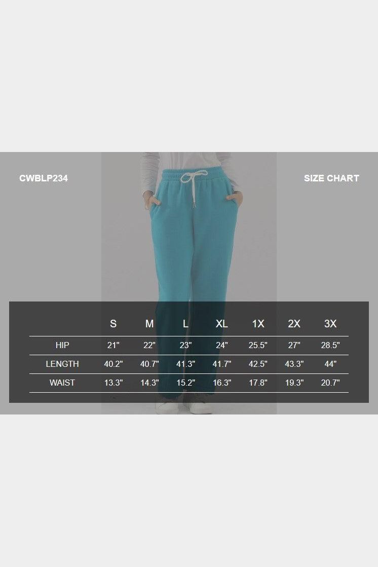 HIGH WAISTED STRAIGHT WIDE LEG LONG SWEAT PANTS - Doublju