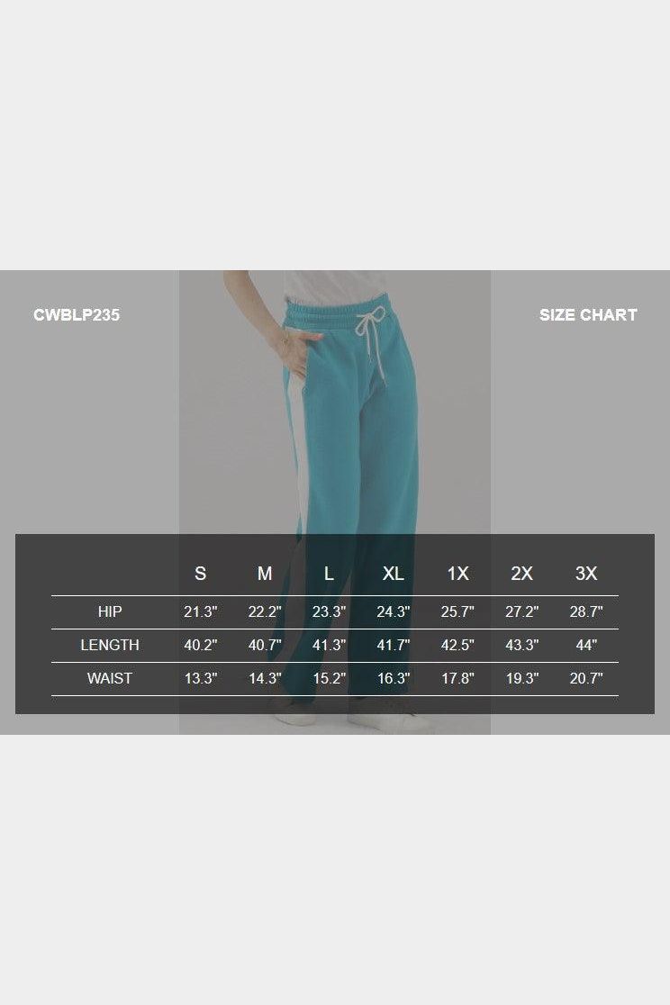 HIGH WAISTED STRAIGHT WIDE LEG LONG SWEAT PANTS - Doublju