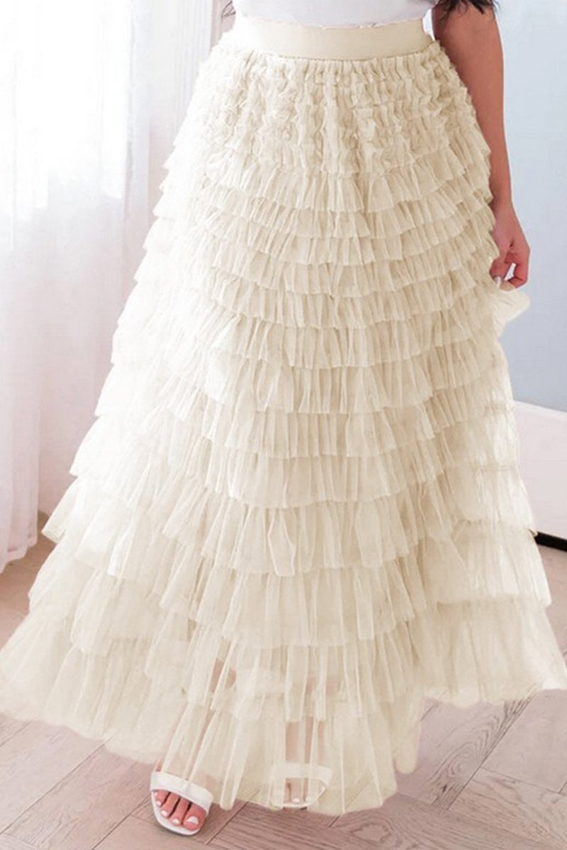 WOMEN NEW AUTUM FALL HIGH WAIST MESH A LINE SKIRT