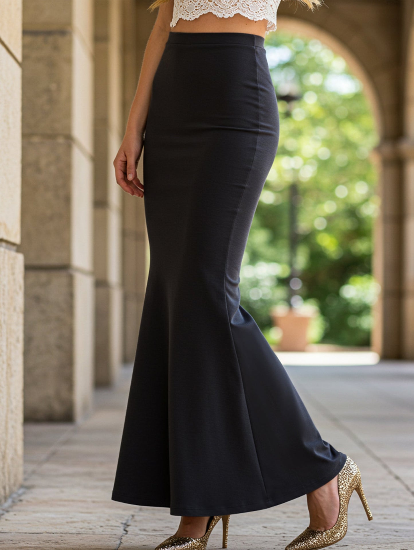 FASHION SEXY BAG HIP PLEATED LONG SKIRT