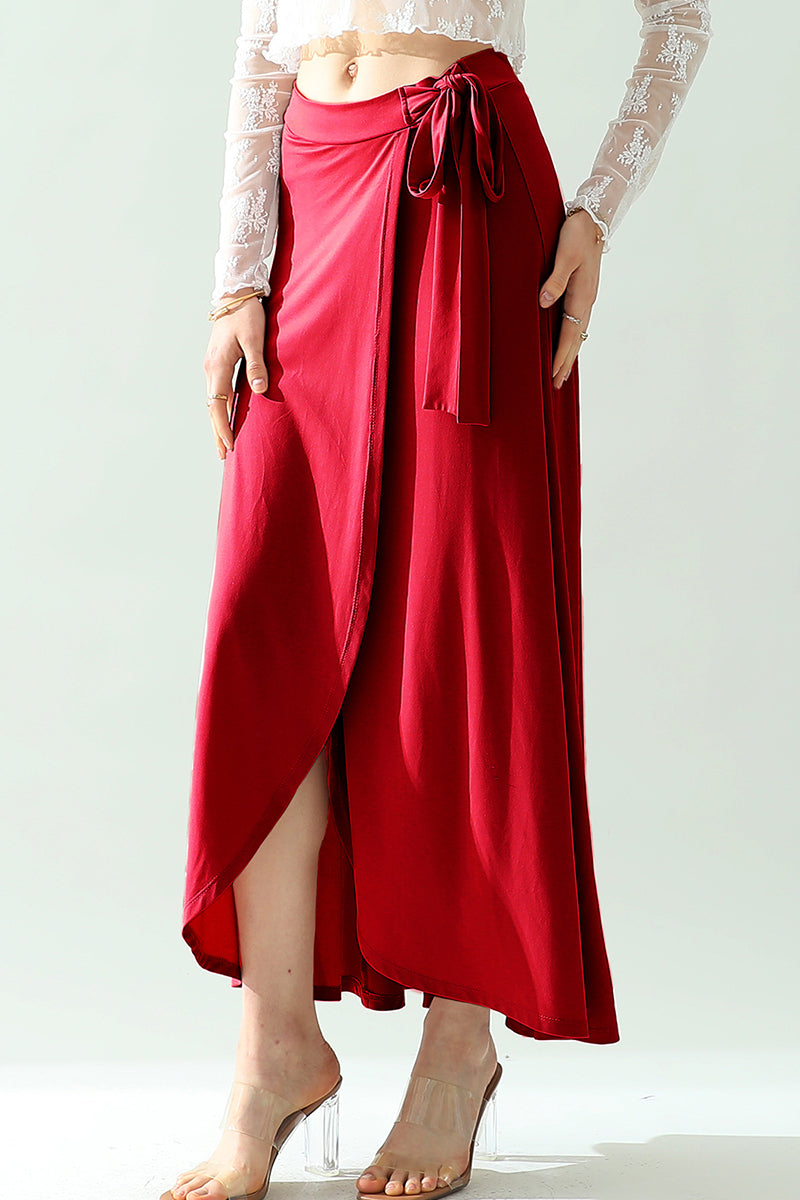 WOMEN'S BOHO SOLID & FLORAL HIGH WAISTED LONG SKIRT SUMMER BEACH MAXI WRAP SKIRTS WITH SLIT