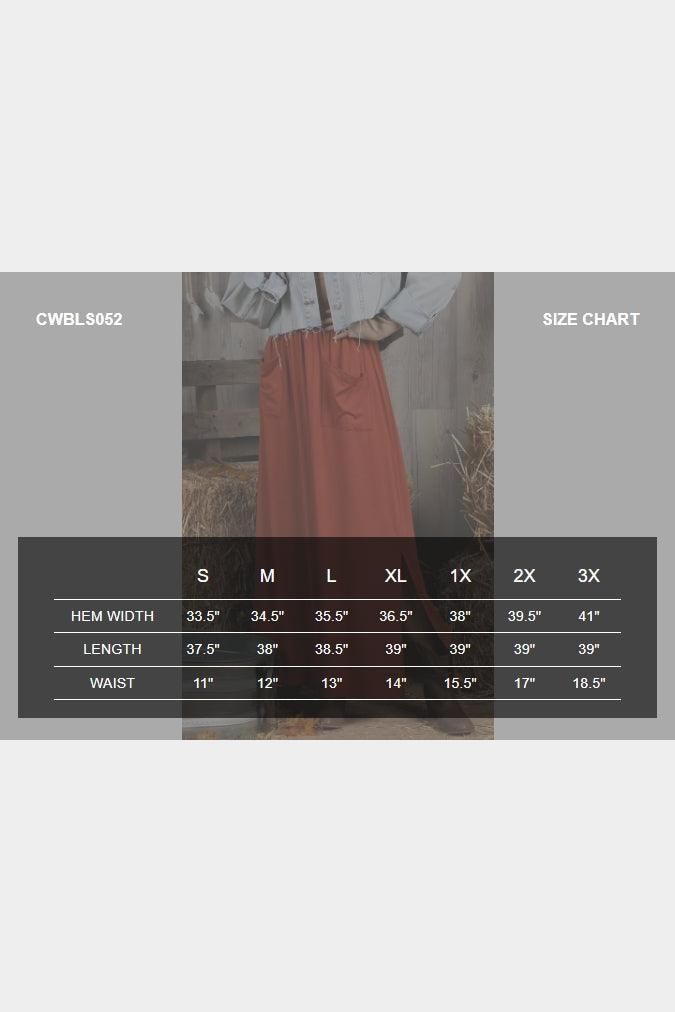 SMOCKING WAIST DETAILED SKIRT WITH POCKET AND SLIT - Doublju