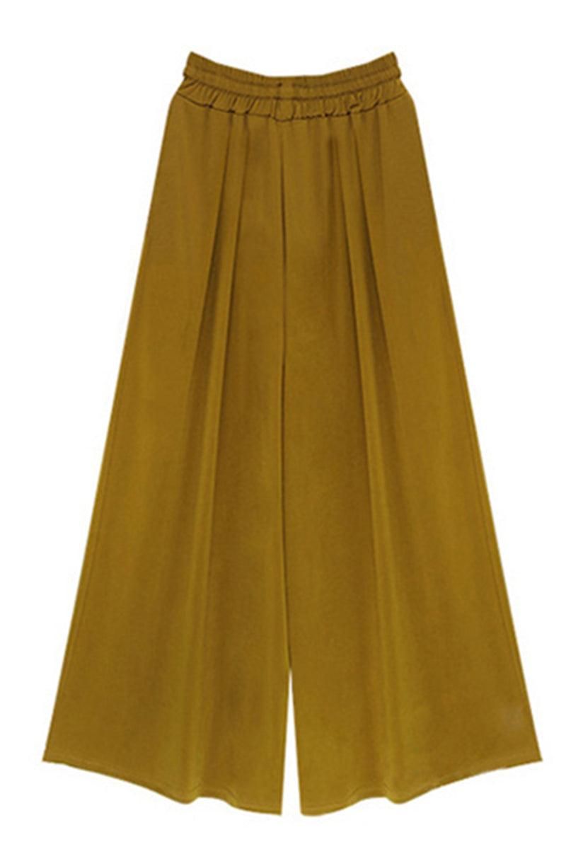 HIGH WAIST DRAWSTRING THREE QUARTERS PANTS - Doublju