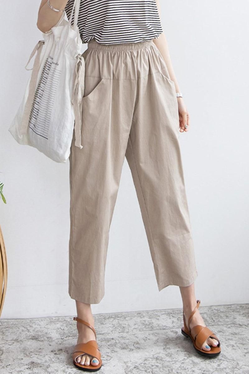 WAIST BANDING DAILY CAPRANTS - Doublju