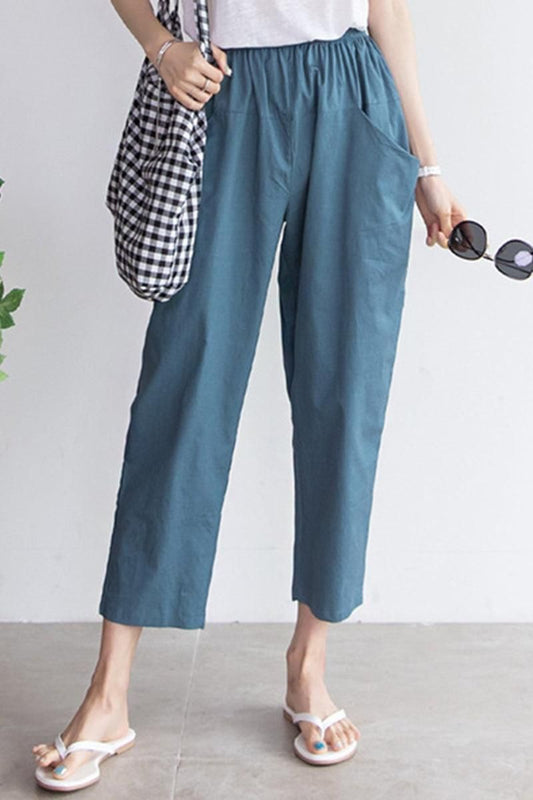 WAIST BANDING DAILY CAPRANTS - Doublju