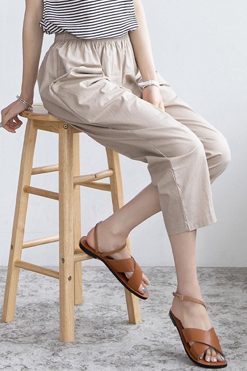 WAIST BANDING DAILY CAPRANTS - Doublju