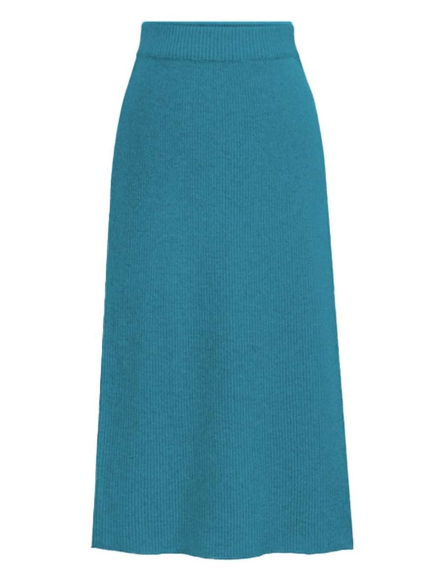 SLIT BACK HIGH WAIST BAND WARM LONG SKIRT - Doublju