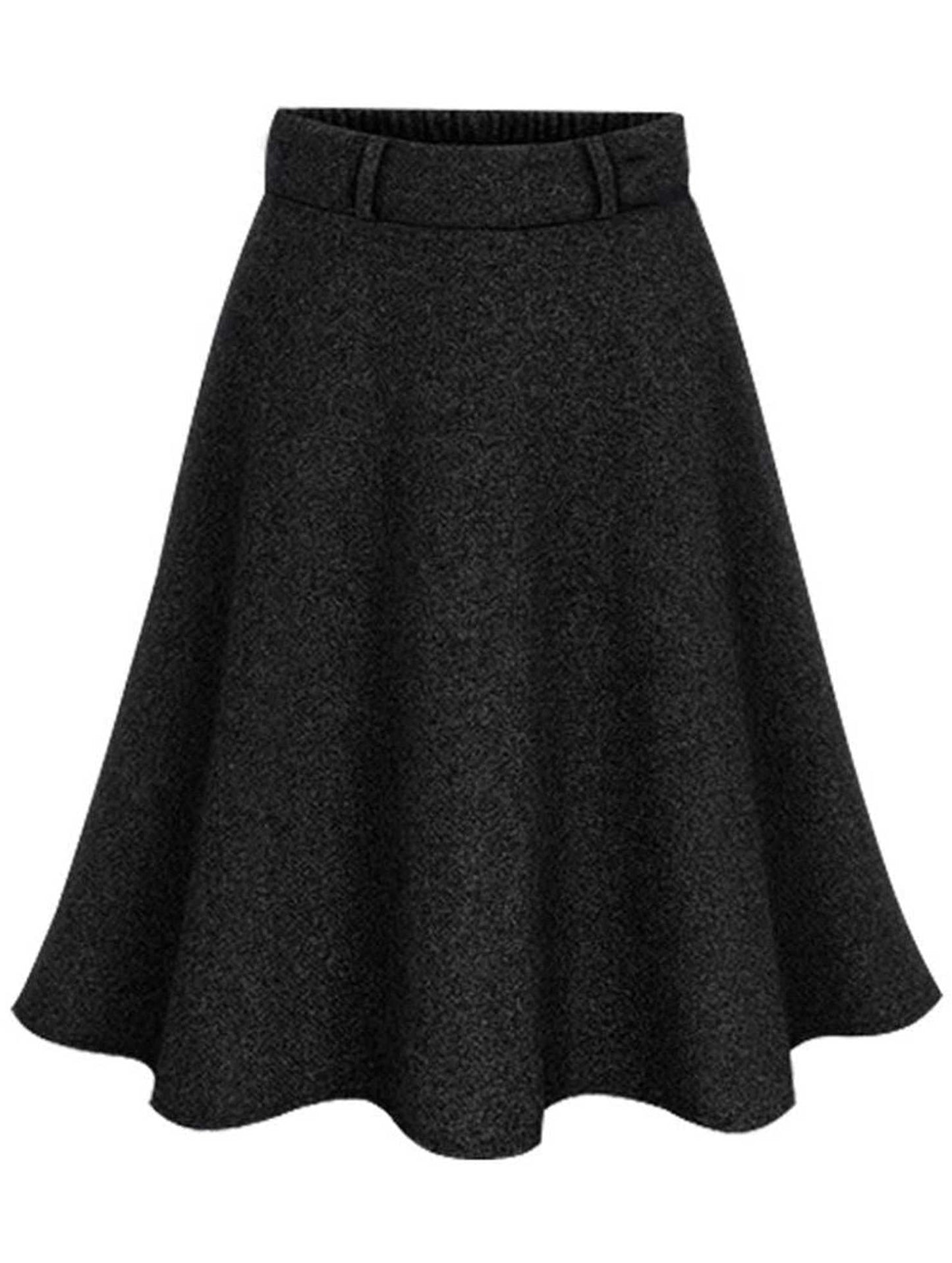 MIDI LENGTH GATHERED WARM SKIRT - Doublju