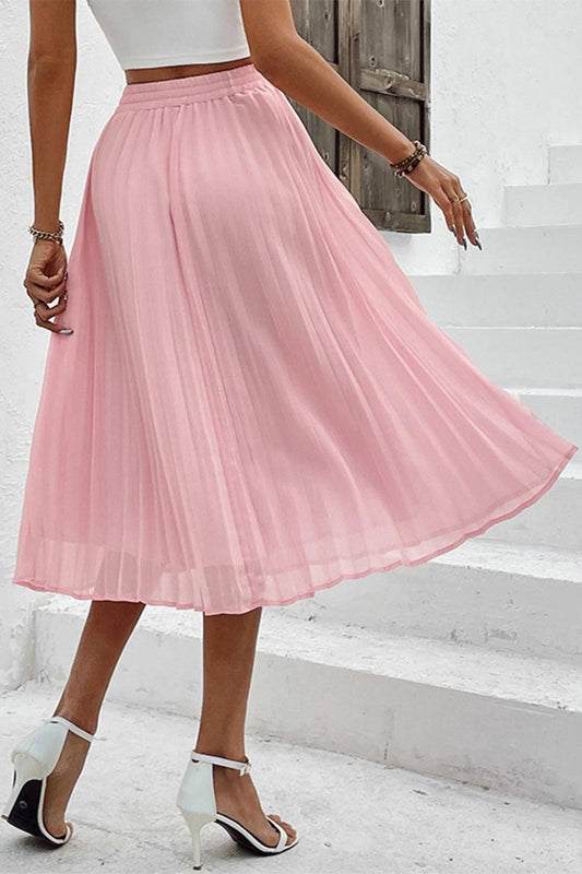 WOMEN CHIFFON PLEATED CUTE SKIRT - Doublju