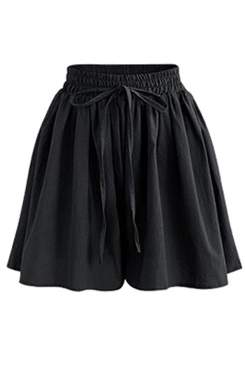 ELASTIC WAIST COMFY CASUAL SHORTS - Doublju